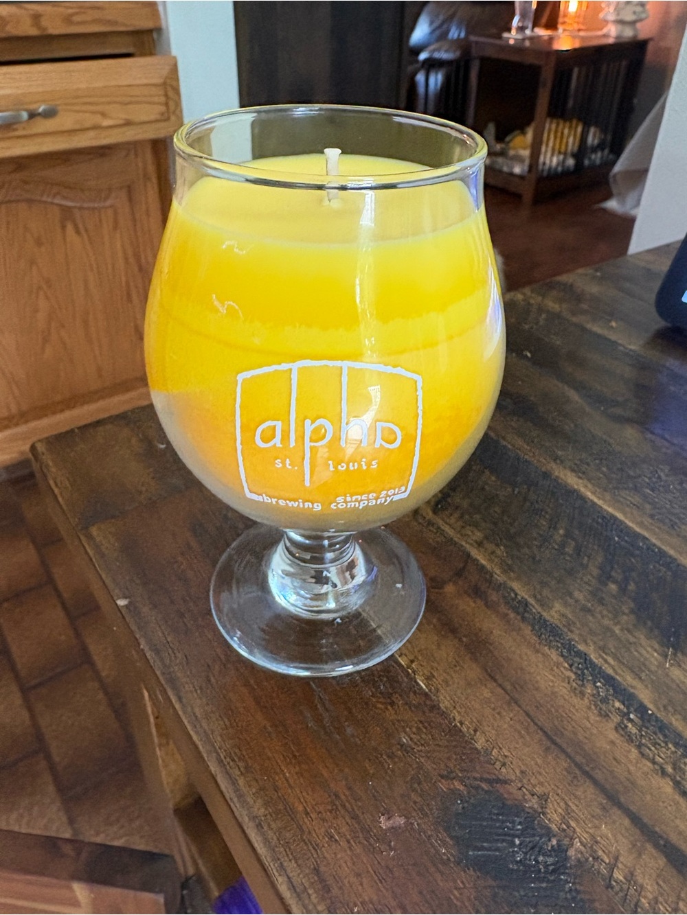 Alpha St. Louis Yellow Layered Glass Candle